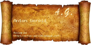 Anton Gerold névjegykártya
